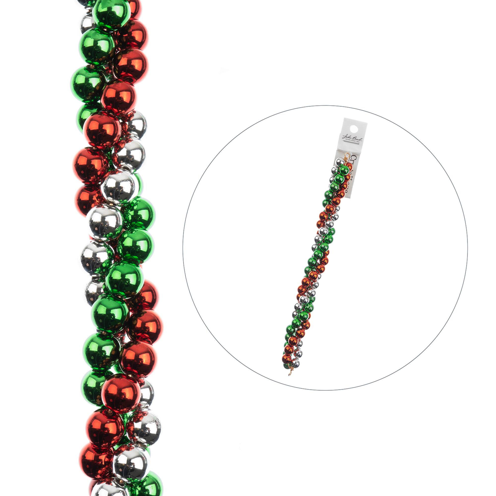 Crystal Lane DIY 7" Christmas Holiday Designer Acrylic Twisted Baubles Bead Strand